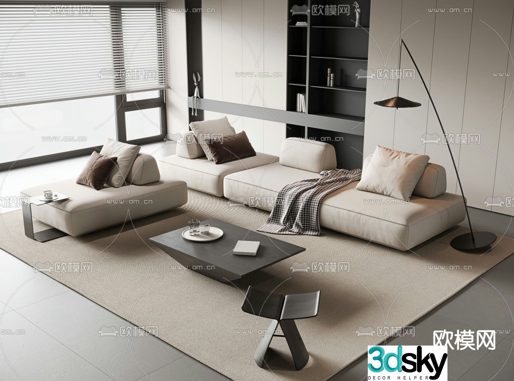 Modern sectional sofa 3d model