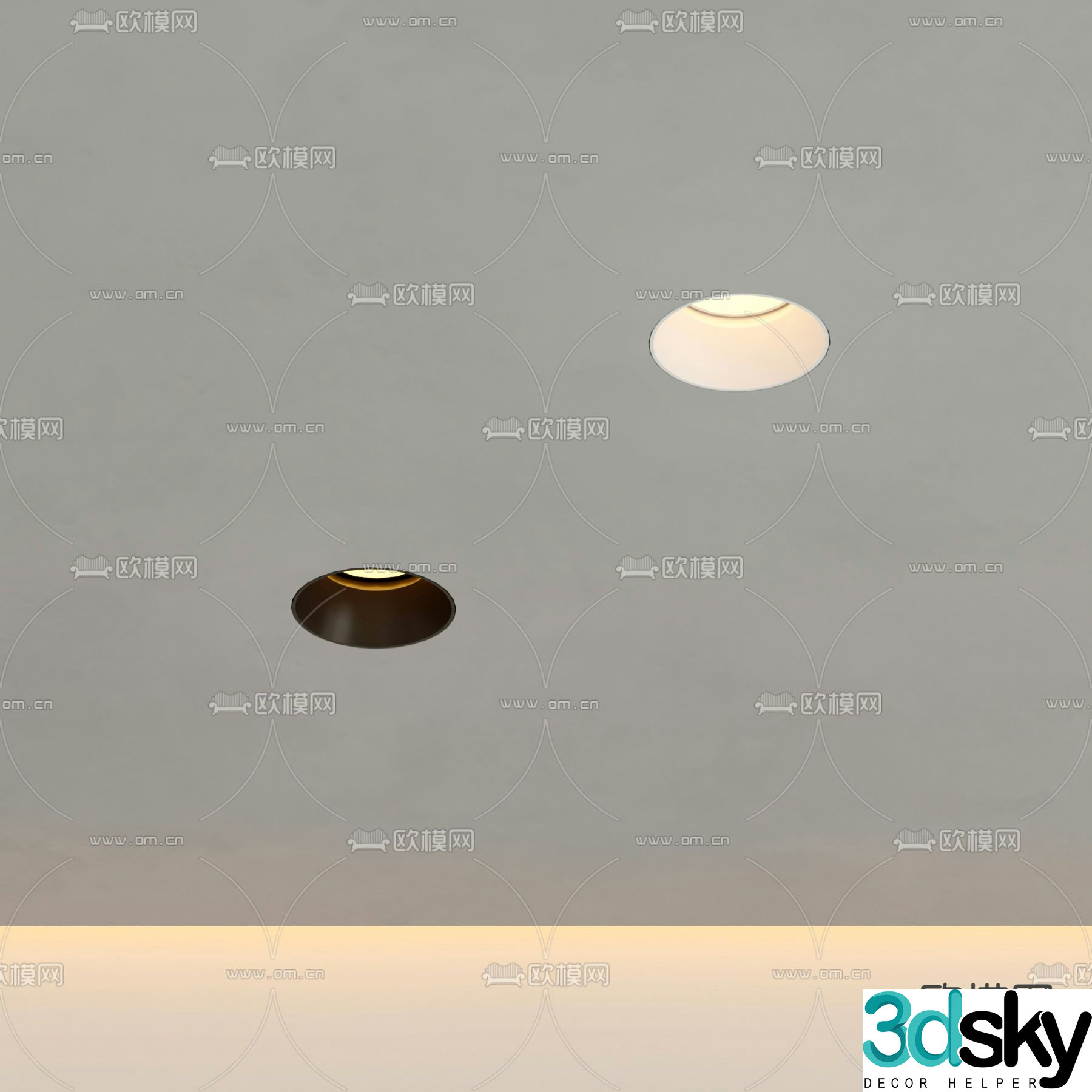 Minimalist frameless downlight recessed spotlight LED downlight 3d model