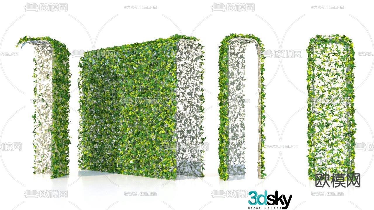 Plant wall green plant wall 3d model