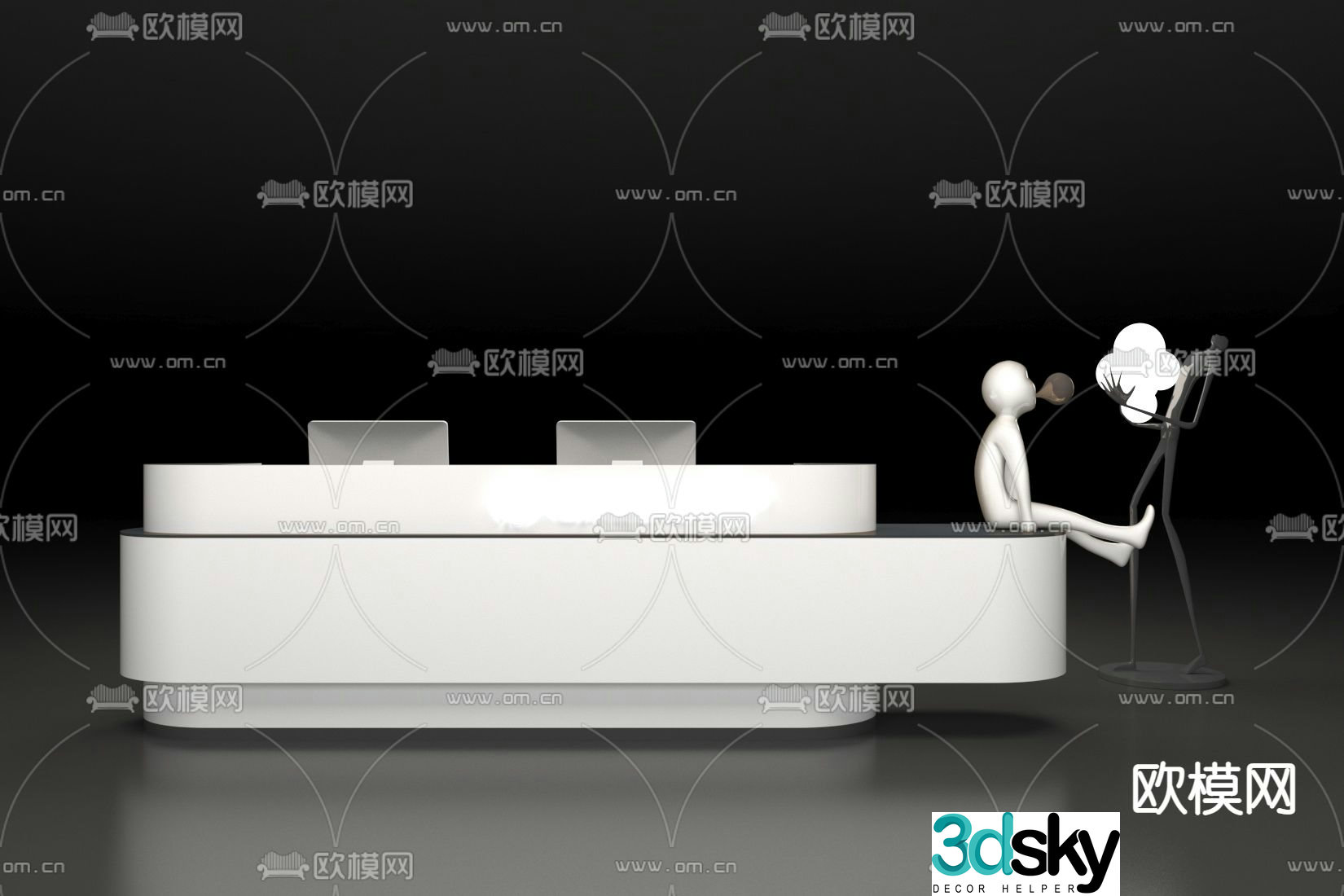 Reception desk company front desk 3d model