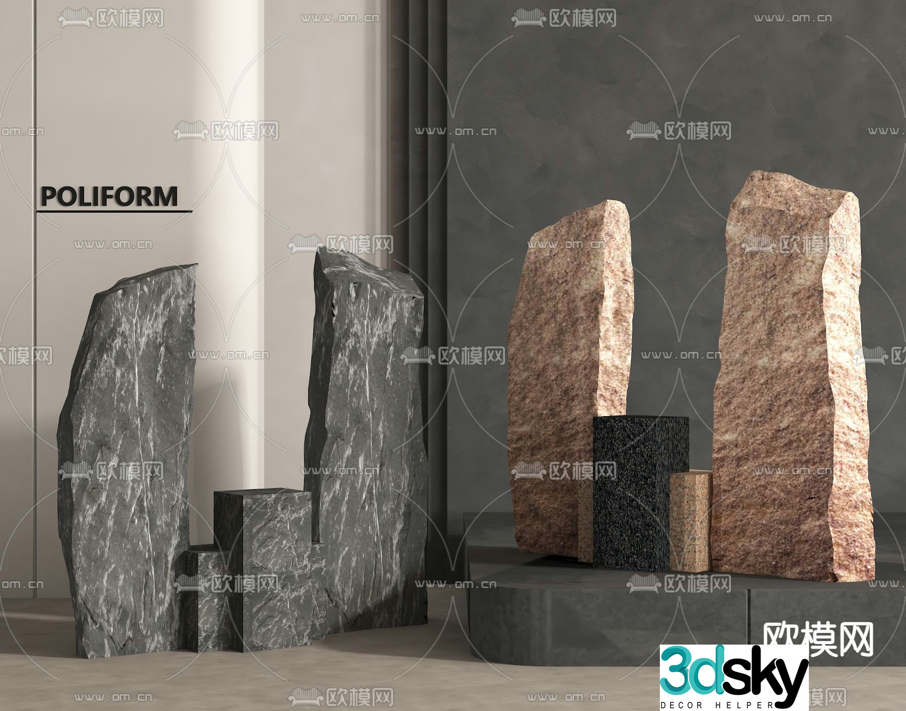 Stone landscape stone 3d model