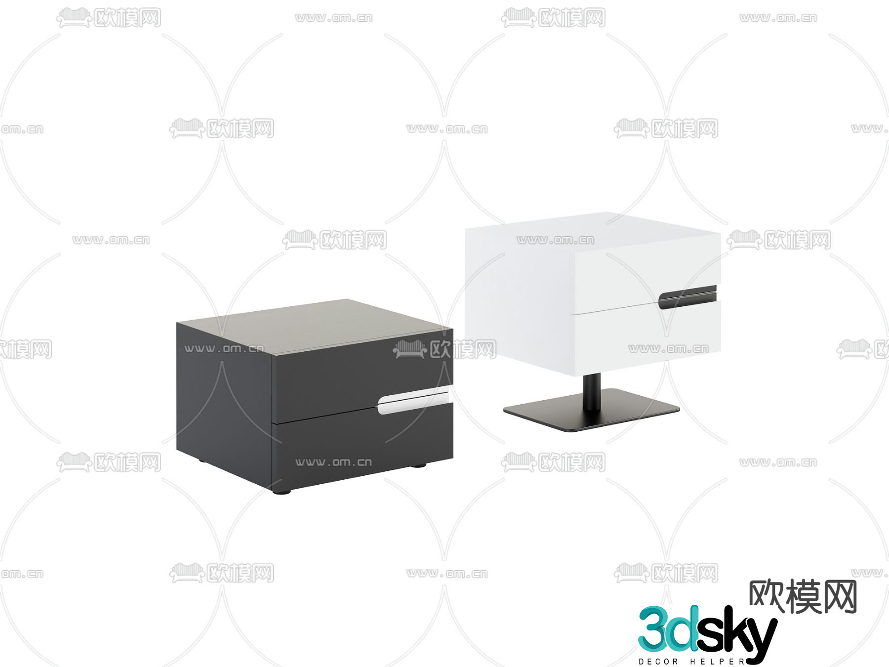Modern bedside table 3d model
