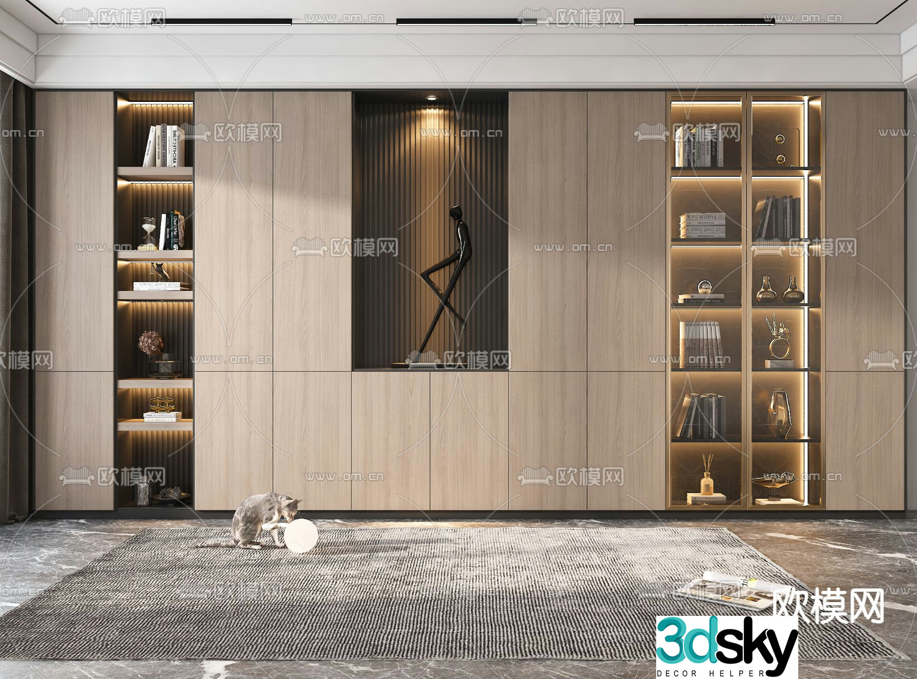 Modern decorative cabinet locker 3d model