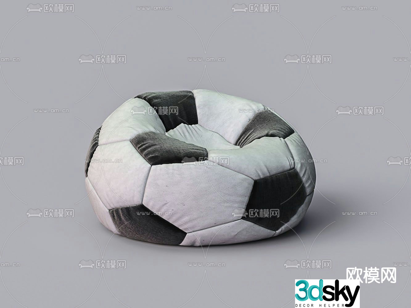 Beanbag football sofa 3d model