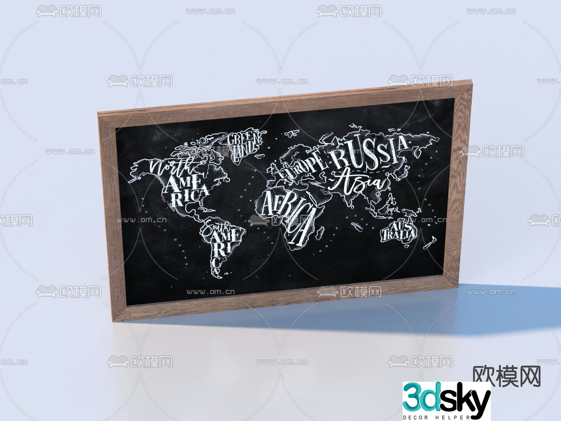 billboard blackboard graffiti wall chalk drawing 3d model