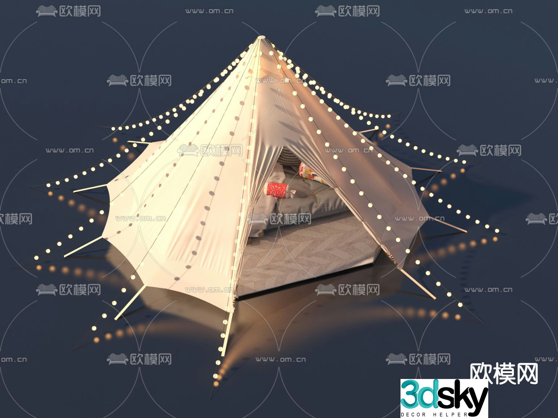 tent camping tent 3d model