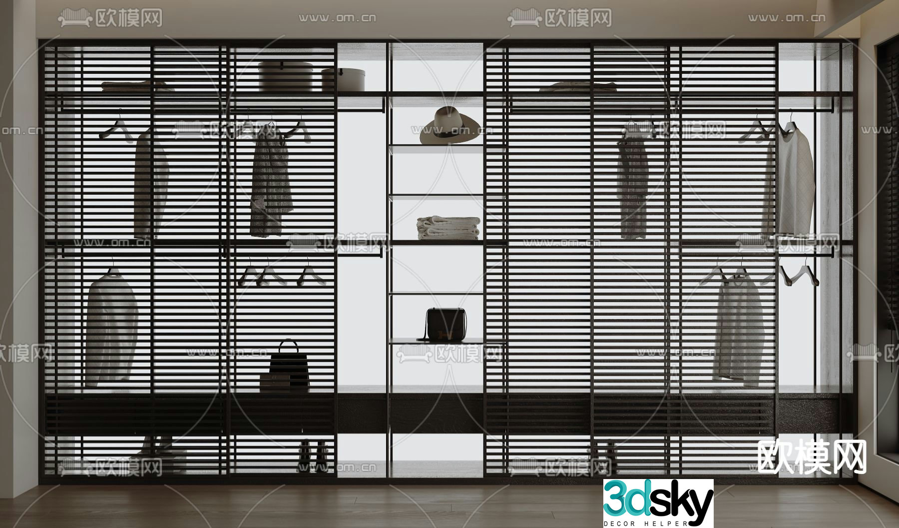 modern wardrobe wardrobe 3d model
