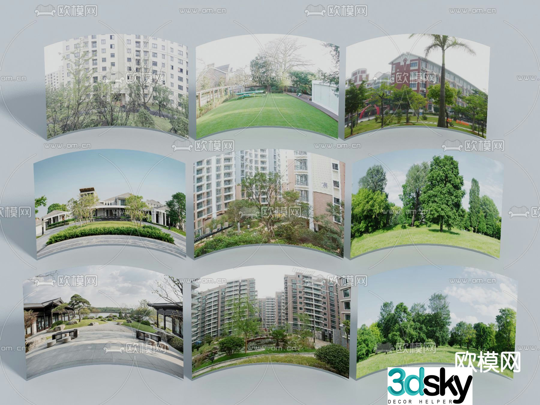 Modern community exterior landscape garden landscape 3D model