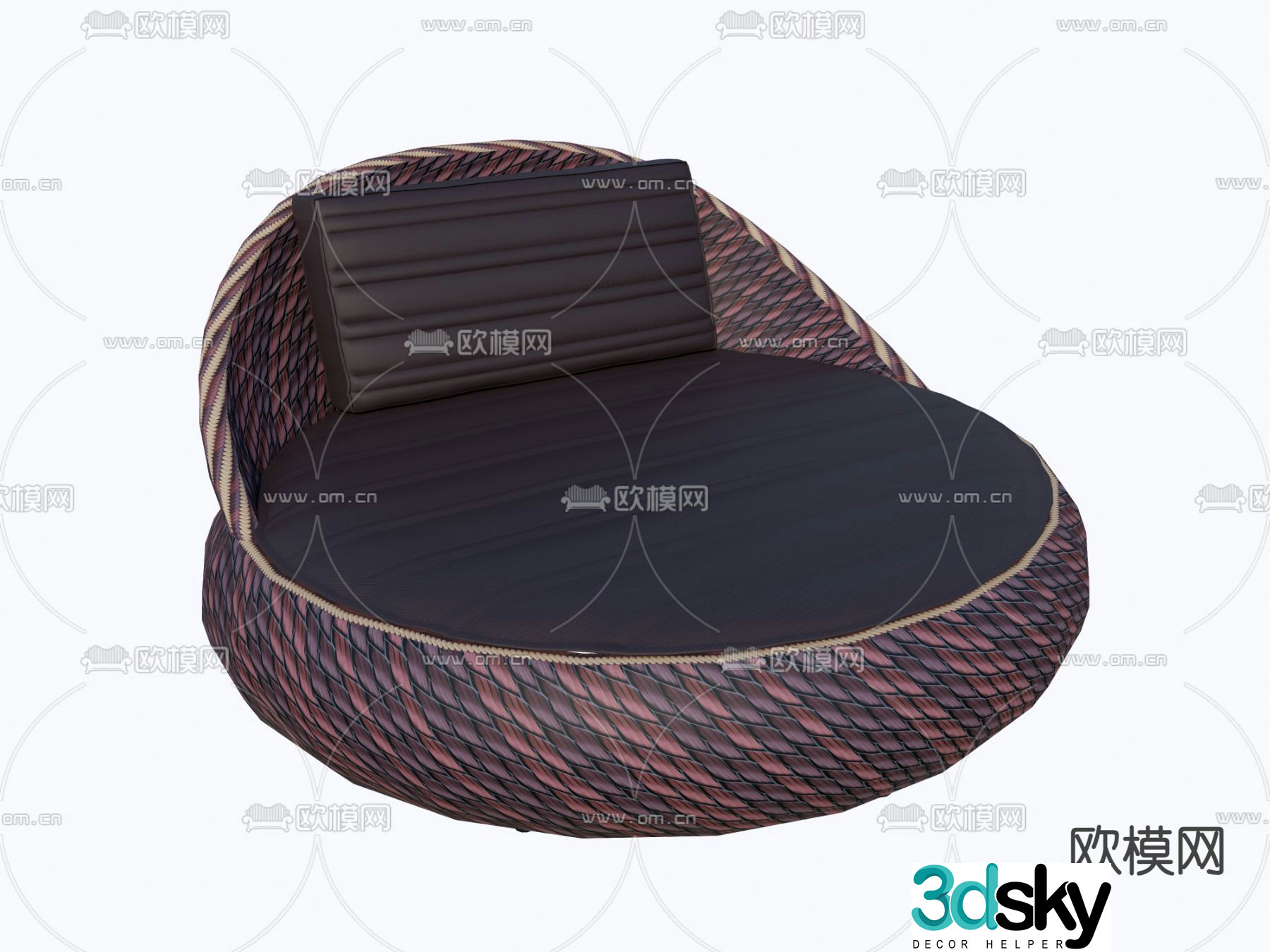 dedon rattan round bed 3d model