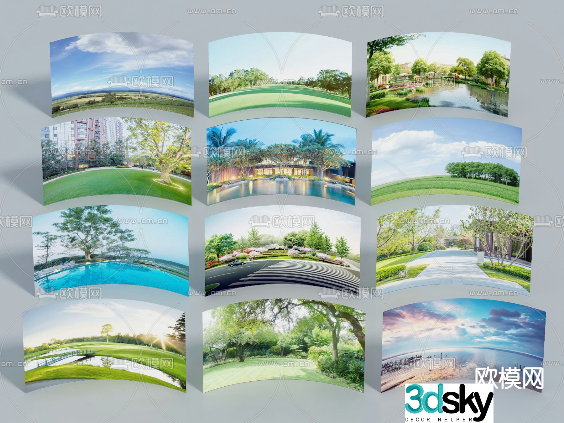 Modern community exterior landscape garden landscape 3D model