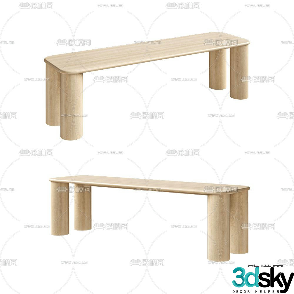 Found modern stool bench bench 3d model