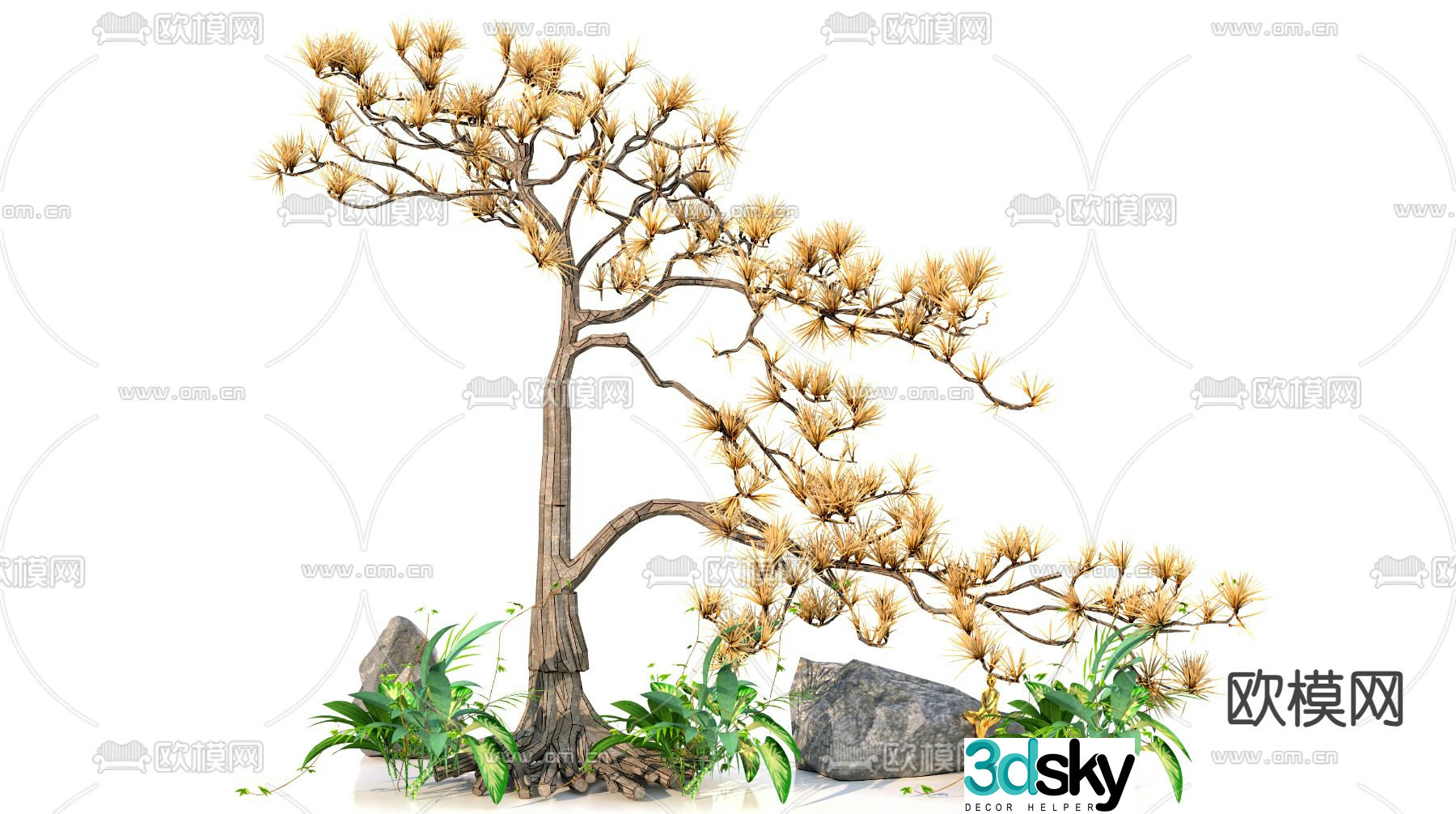 Landscape sketch Huangshan pine landscaping 3D model