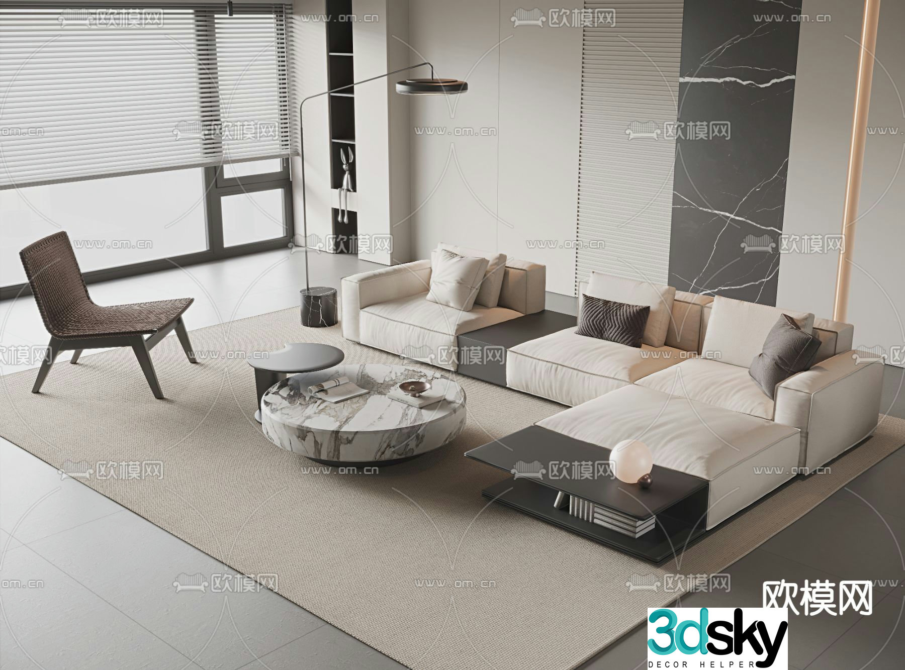 Modern modular sofa corner sofa 3d model