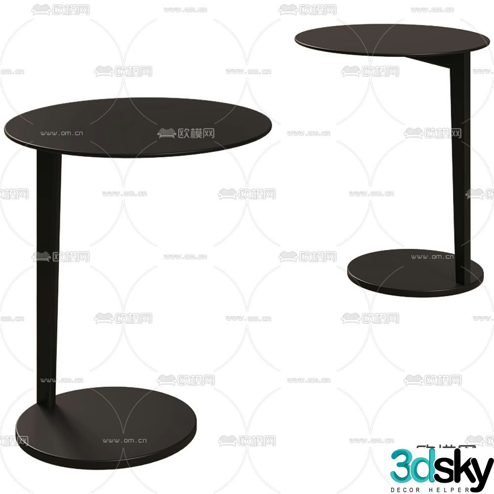 Brunner modern side table corner table round table 3d model