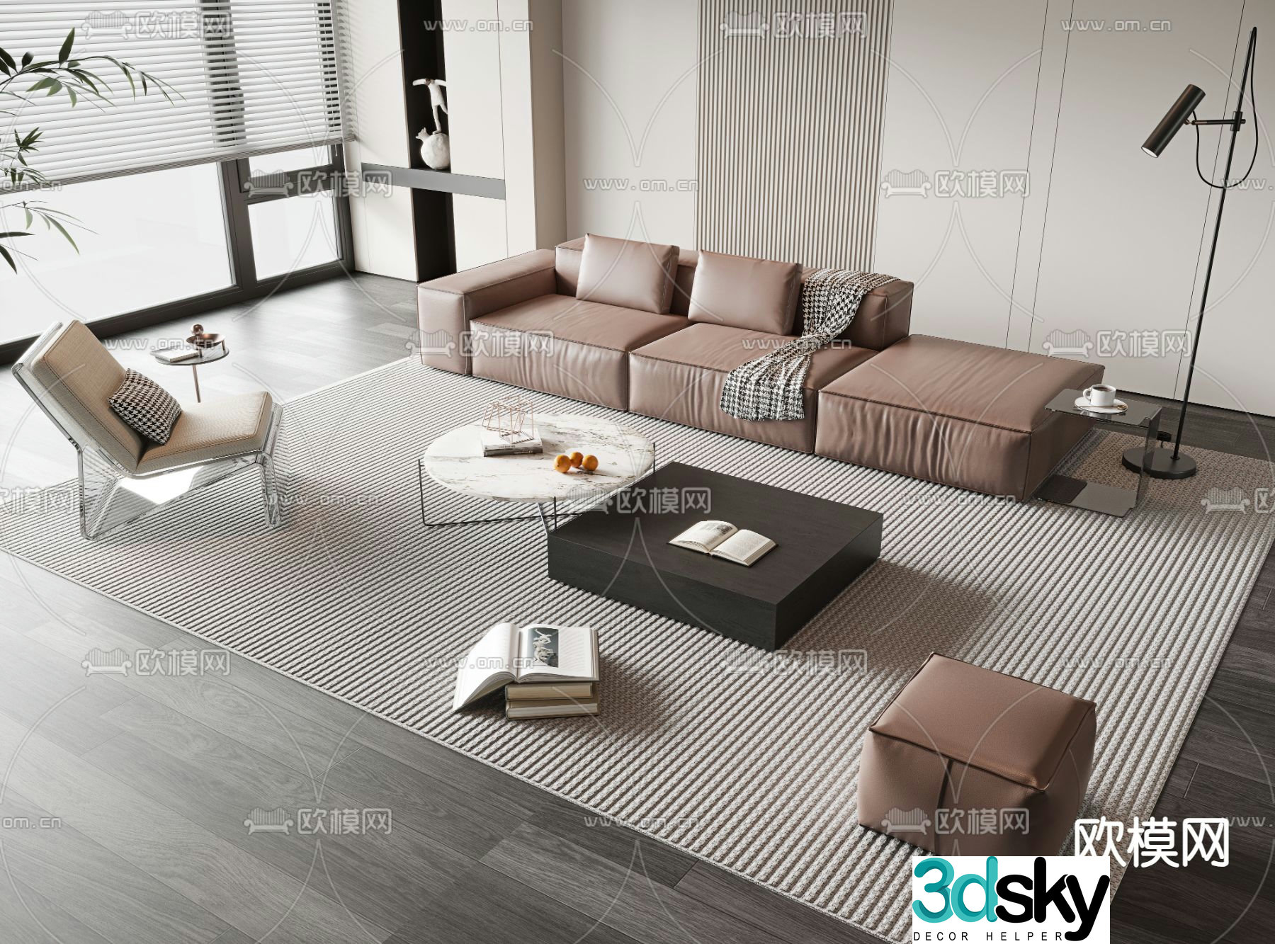 Modern sectional sofa 3d model