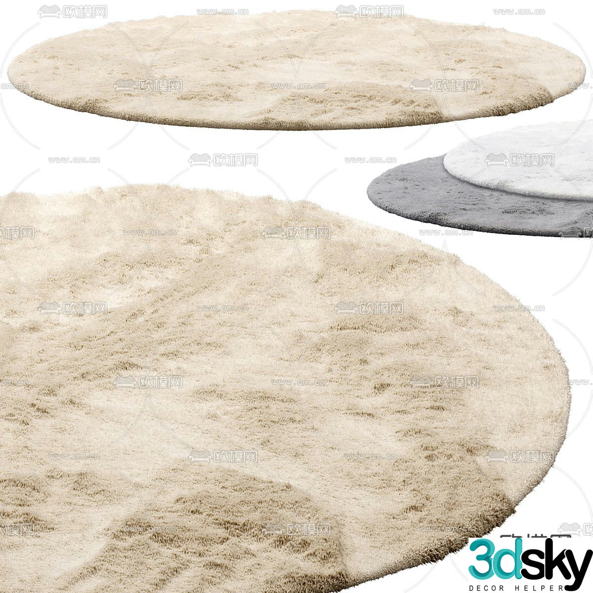 3d model of circular carpet