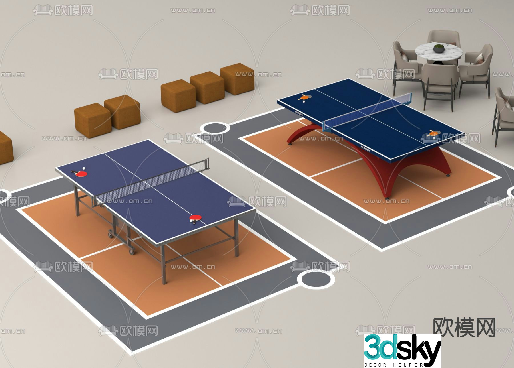 Table Tennis Table Table Tennis Table 3d model