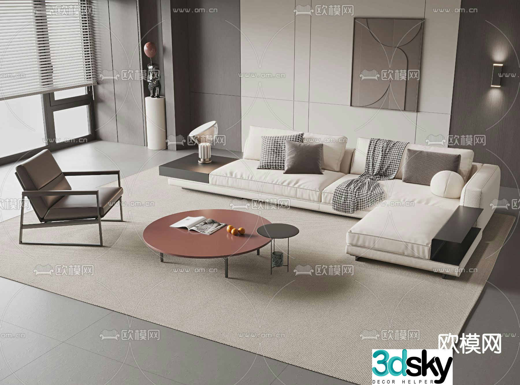 Modern modular sofa corner sofa 3d model