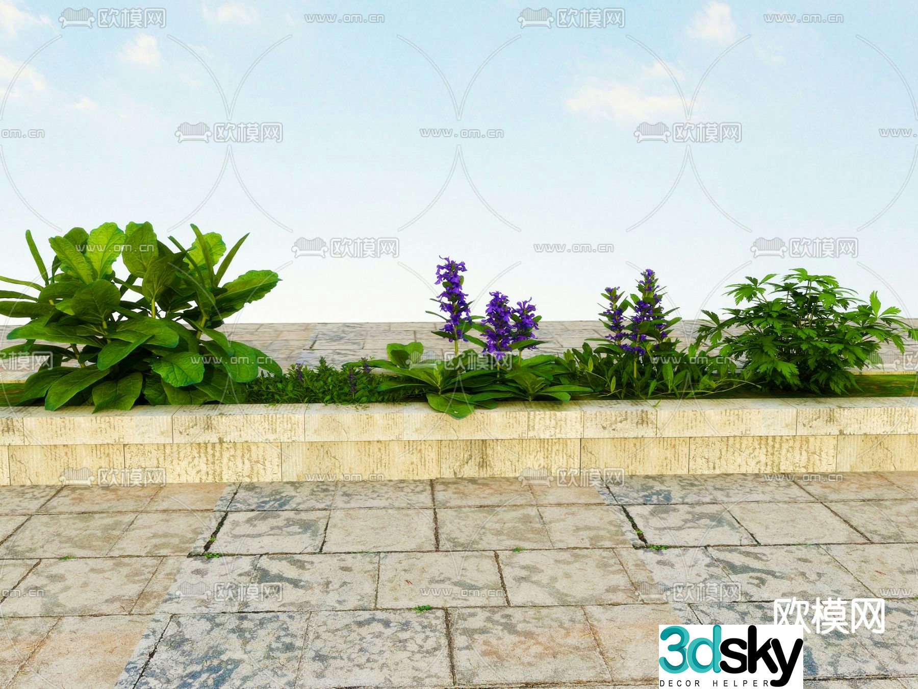 Flowers and plants Landscape plants 3d model