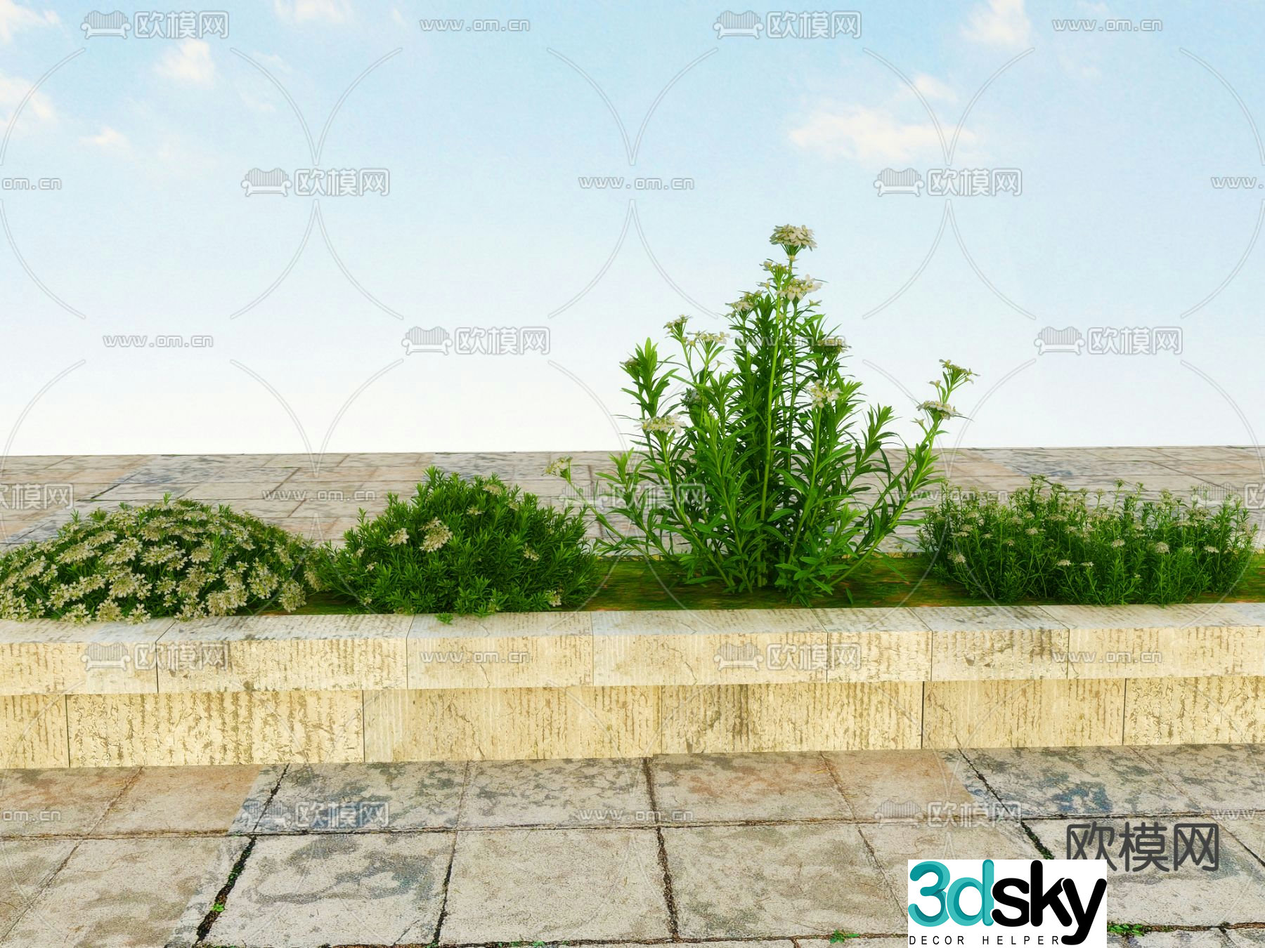 Flowers and plants Landscape plants 3d model