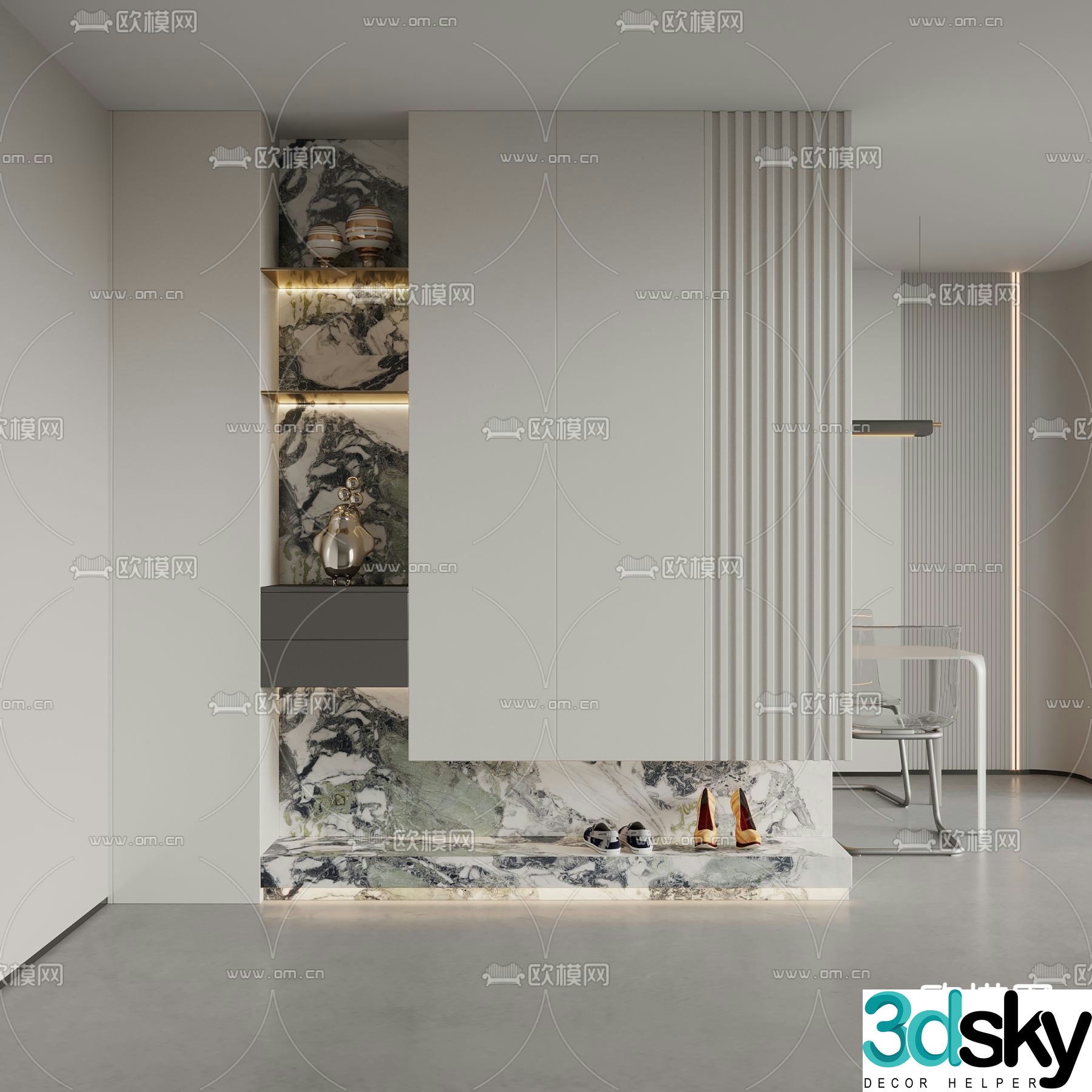 Modern shoe cabinet integrated cabinet 3d model