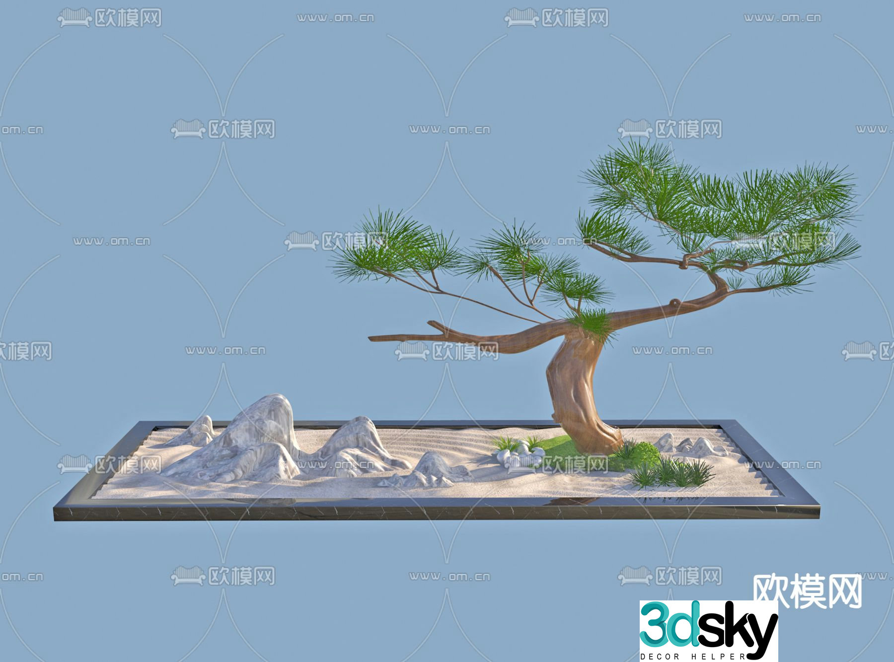 New Chinese style landscape sketch 3D model