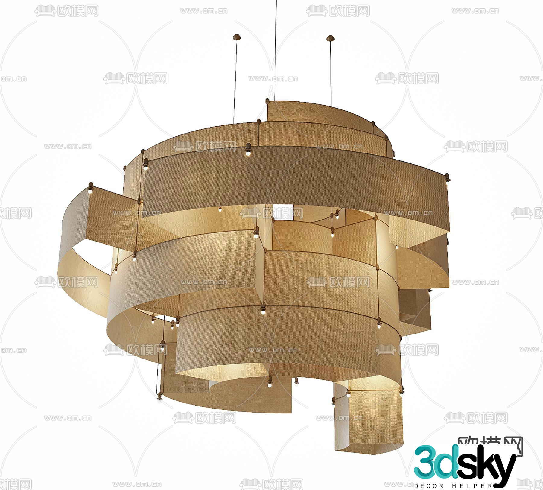 New Chinese chandelier 3D model