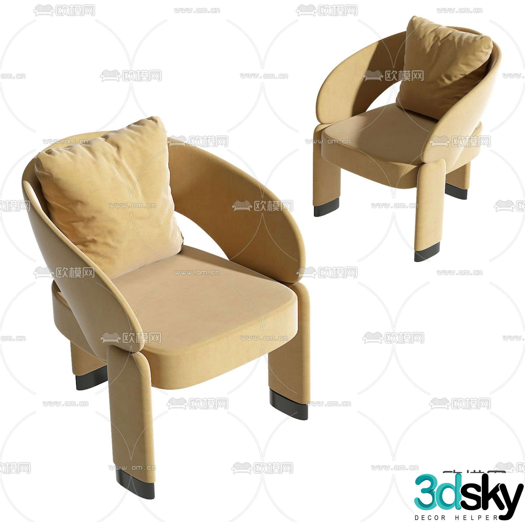 Modern chair leisure chair 3d model