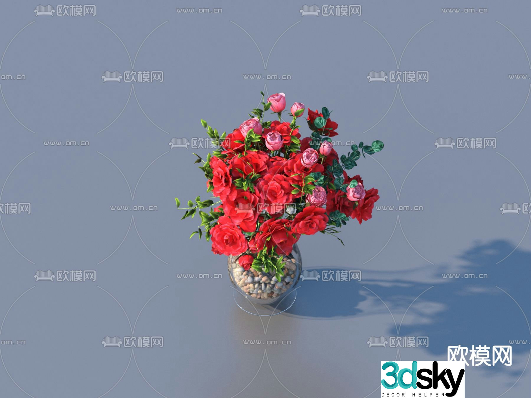 flower flowers red flower 3d model