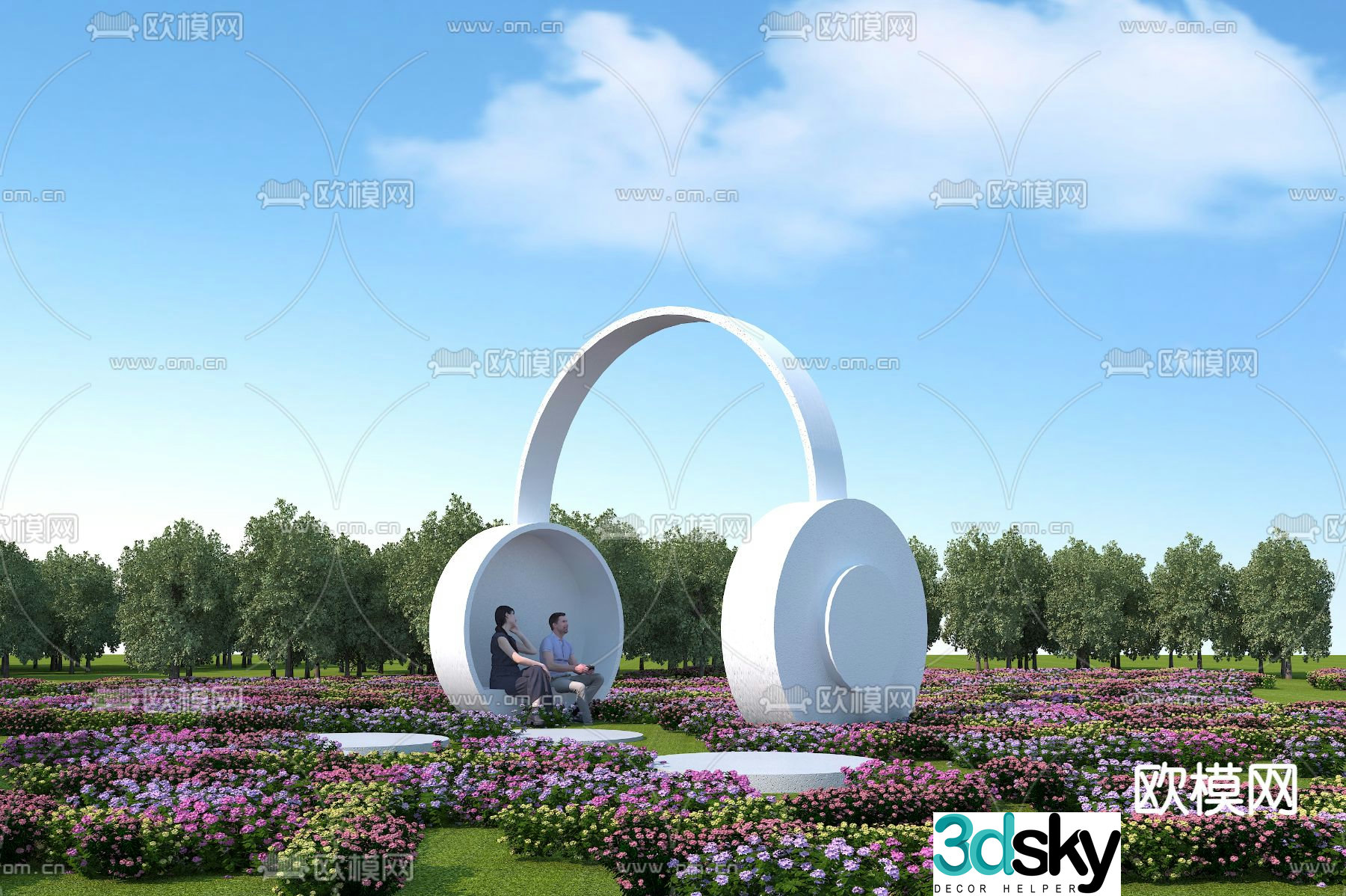 Landscape sculpture sculpture sketch 3d model