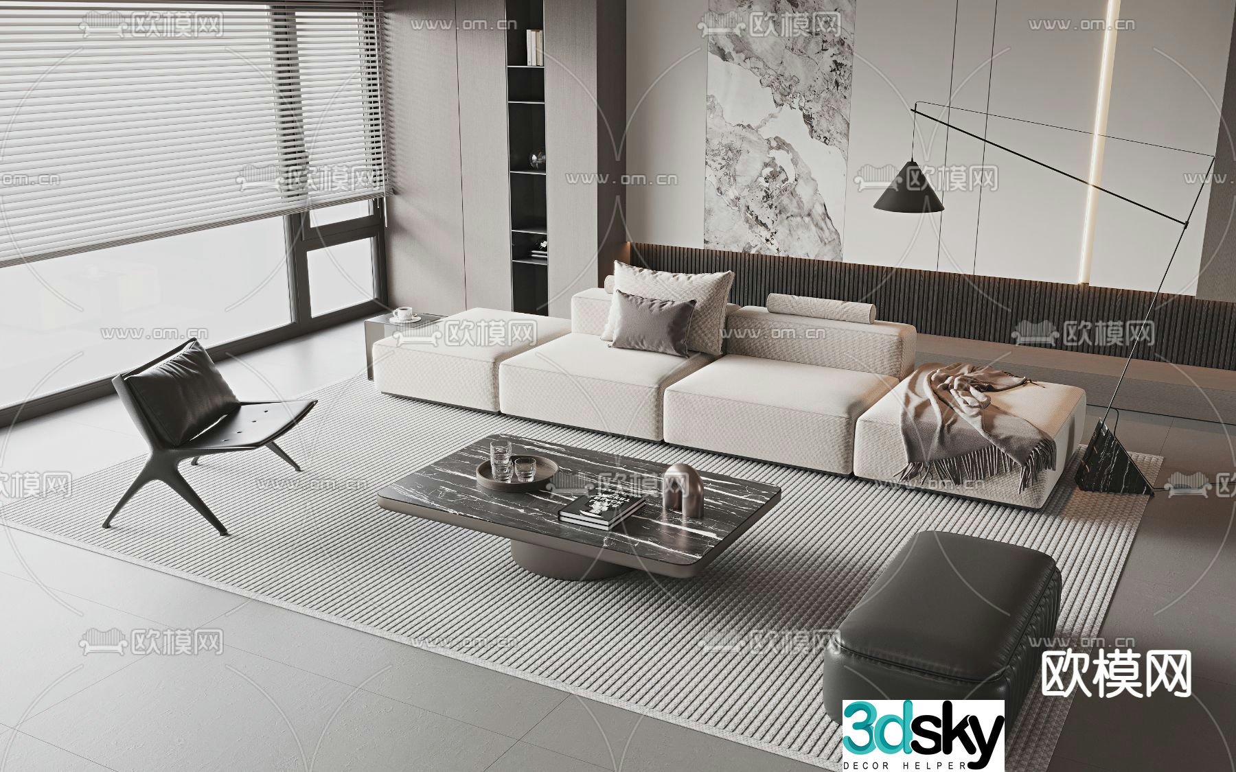 Italian sectional sofa 3d model