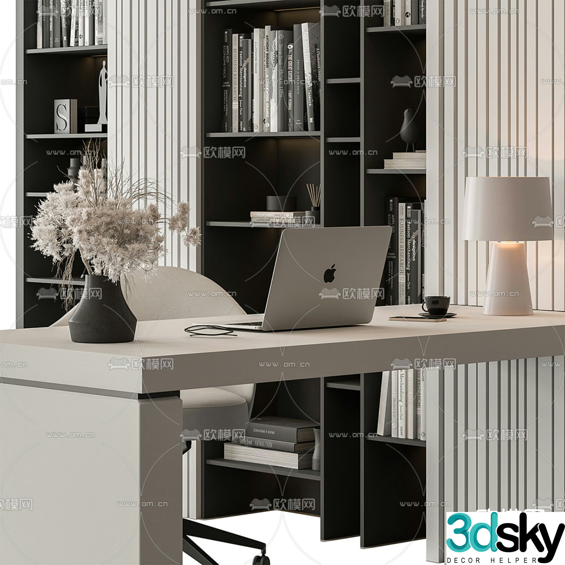 Modern office desk desk 3d model