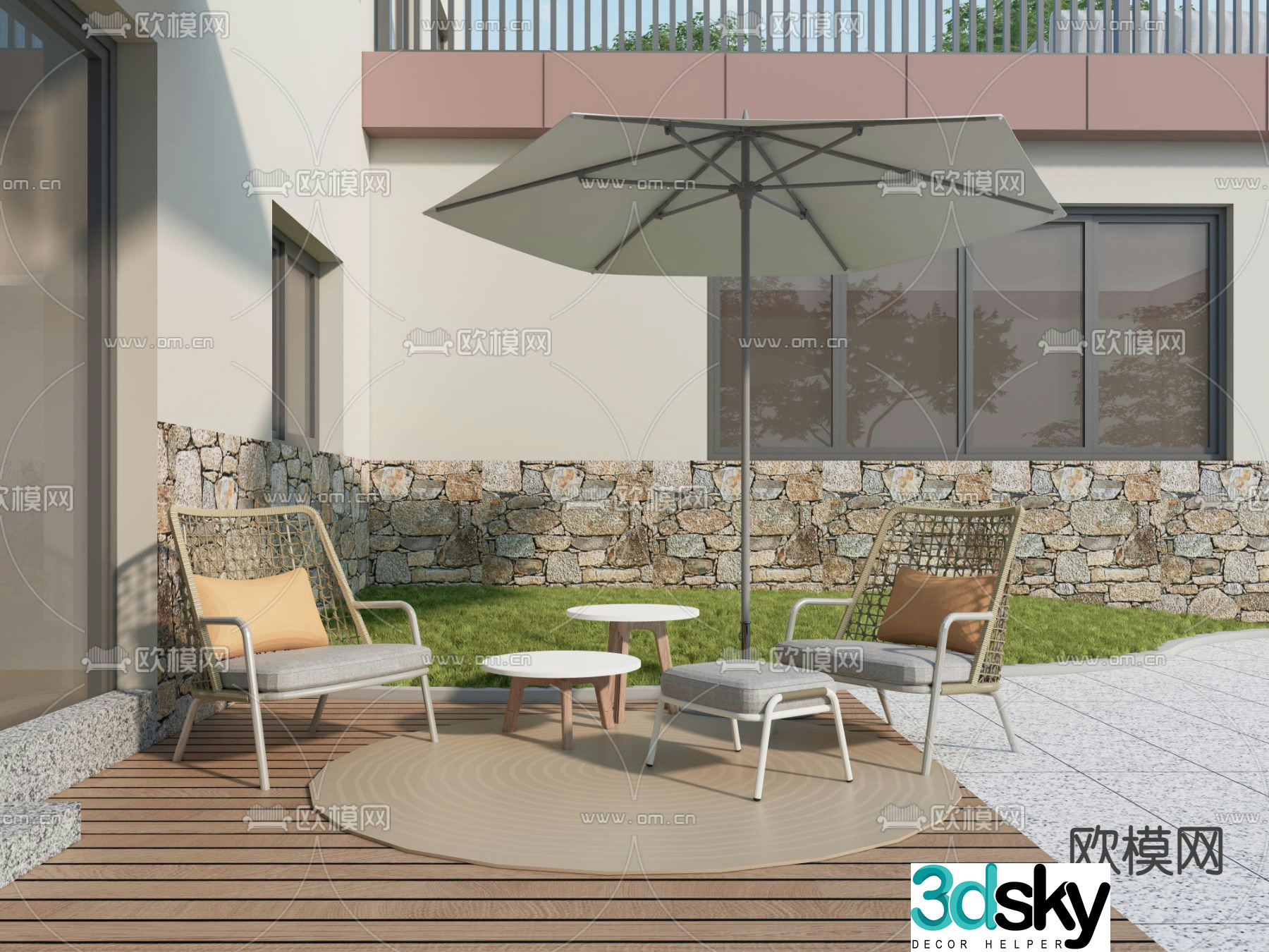 Courtyard landscape garden landscape 3d model
