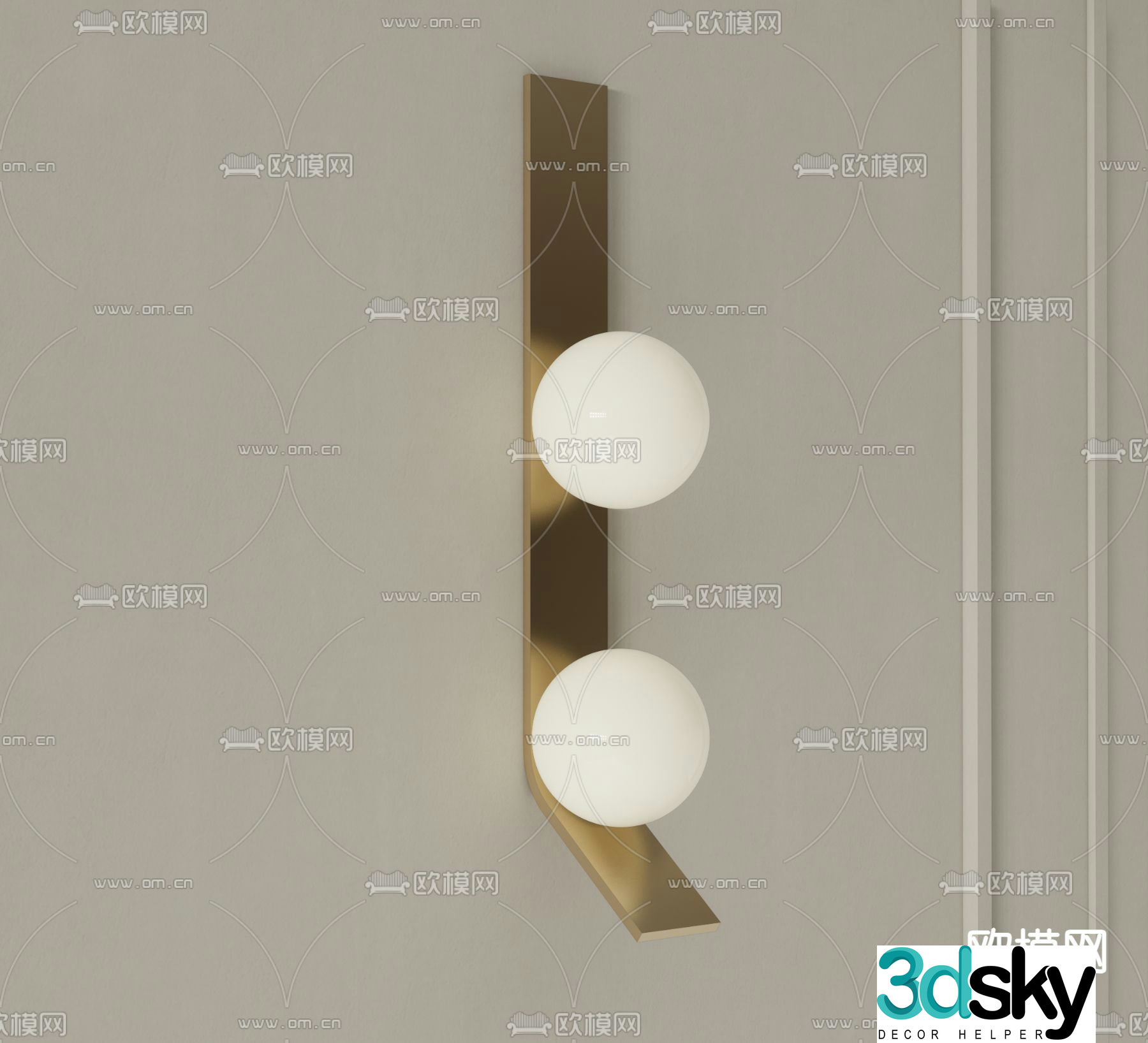 Modern wall lamp spherical wall lamp 3d model