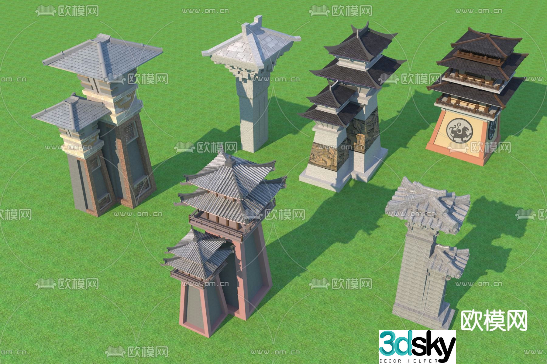 Chinese Han Dynasty landscape sketch 3D model