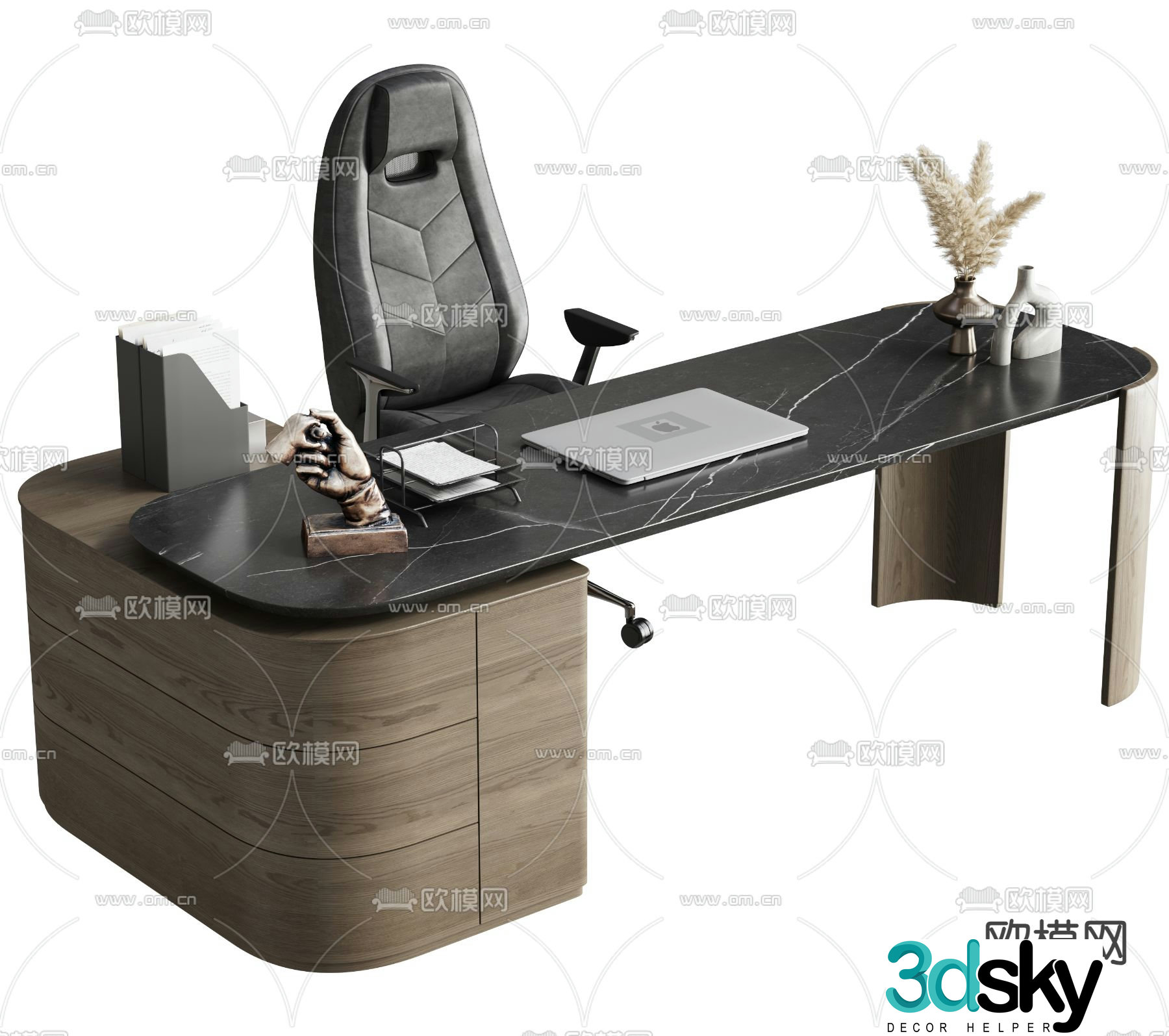 Modern executive desk desk 3d model