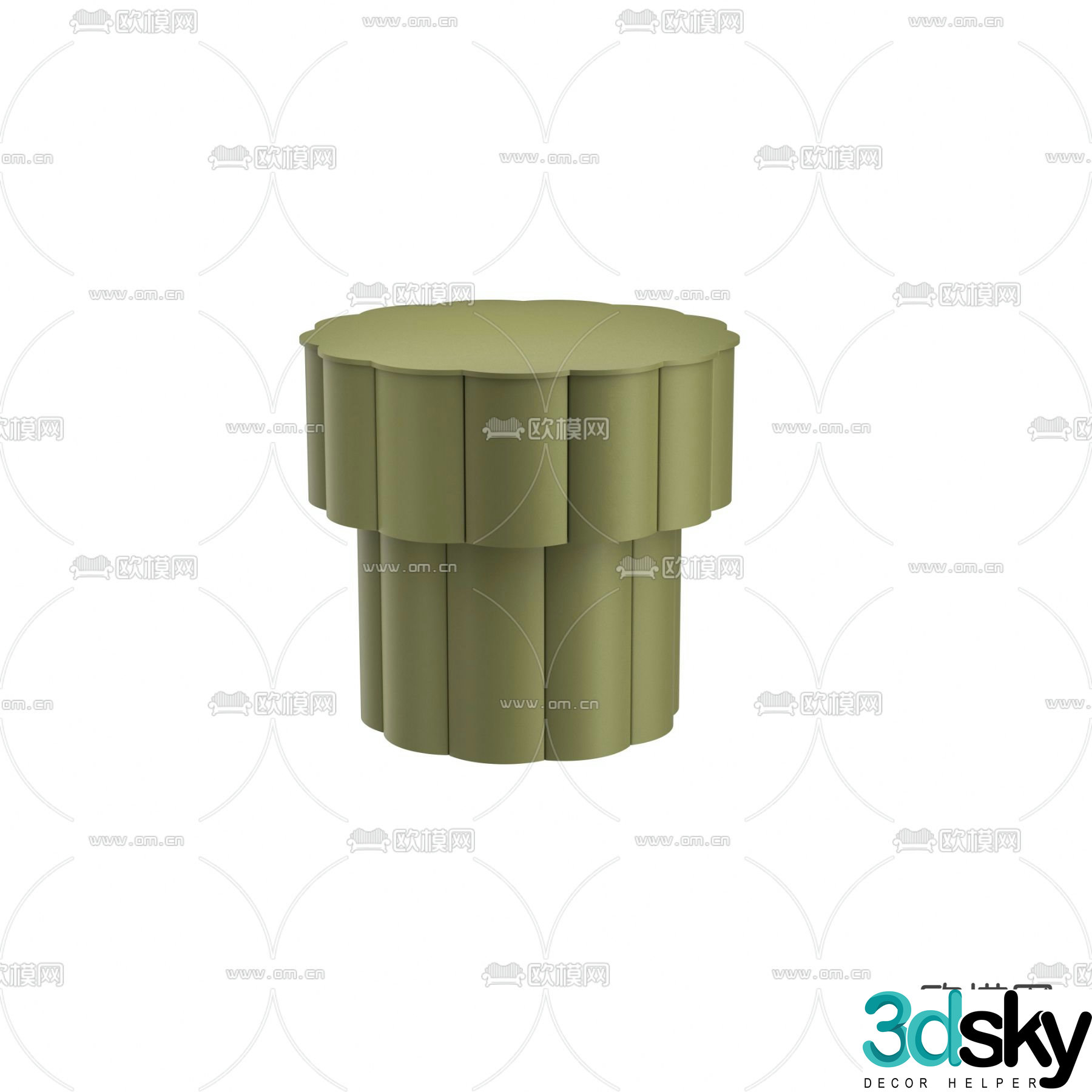 Round table side table angle table 3D model