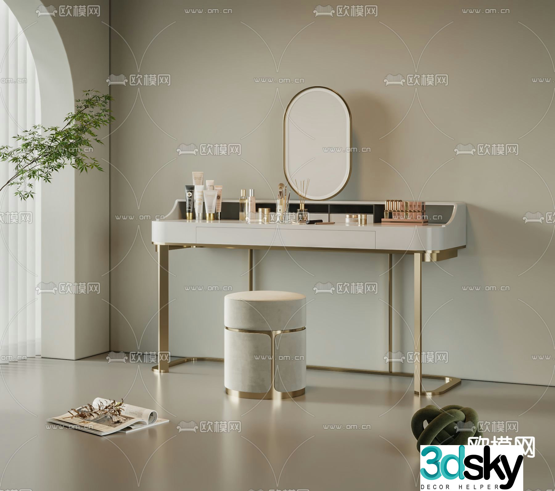 Modern dressing table 3d model