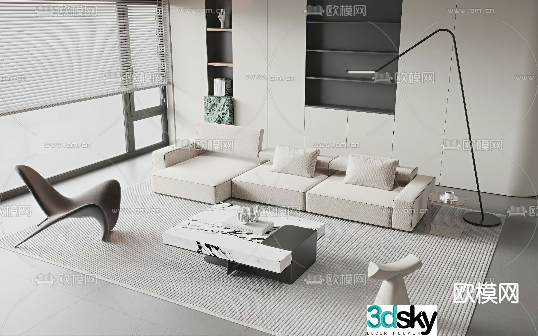 Italian sectional sofa 3d model