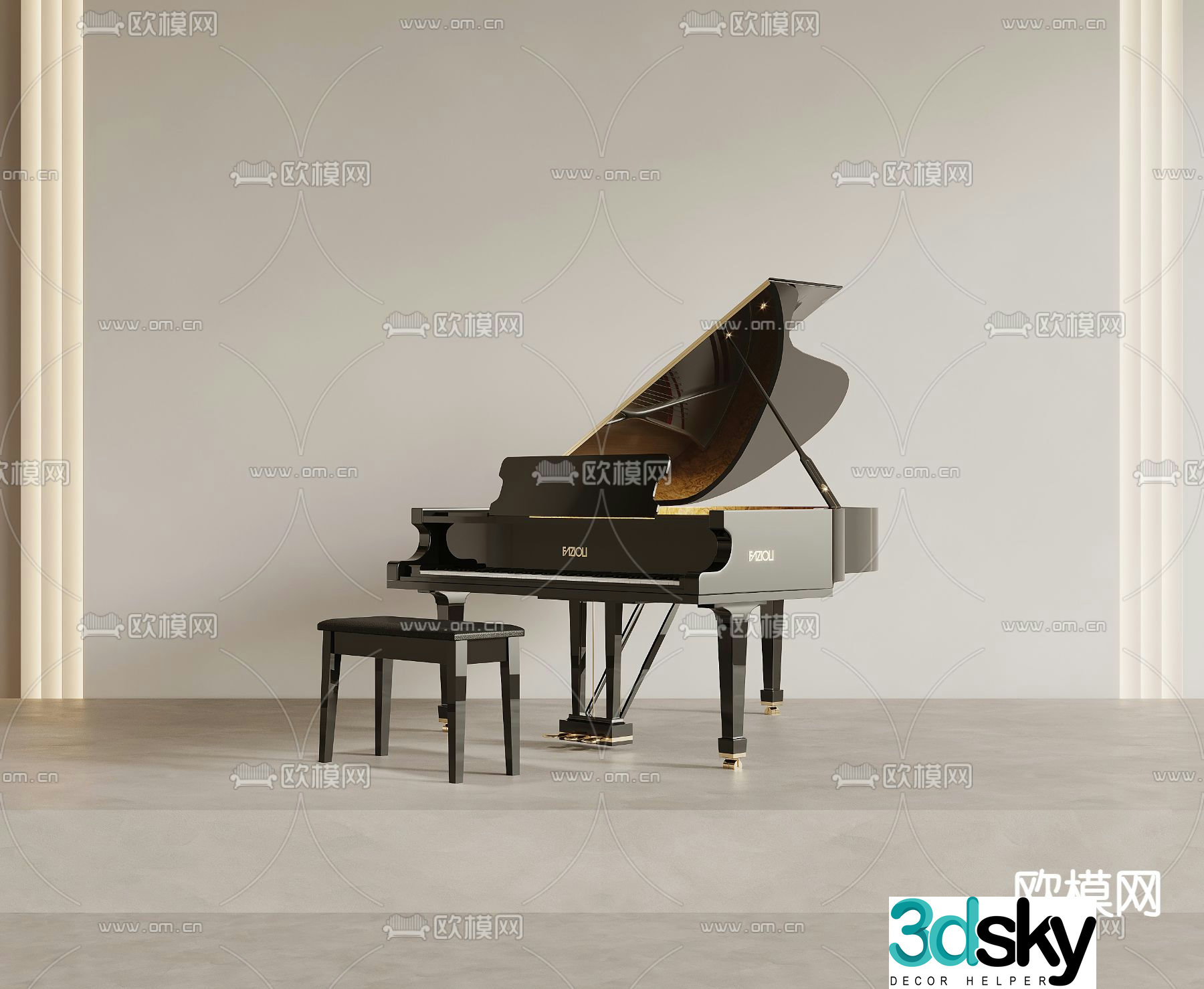 grand piano 3d model