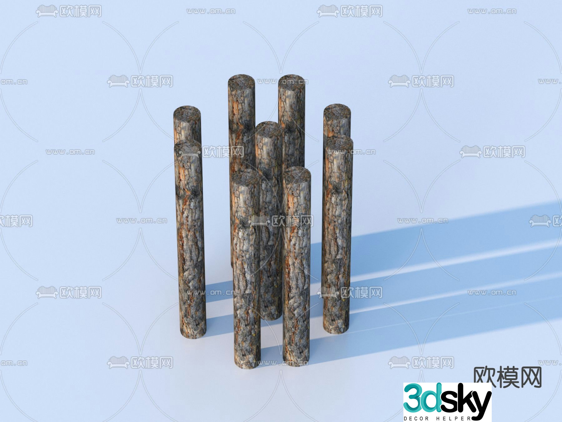 wood firewood pile 3d model