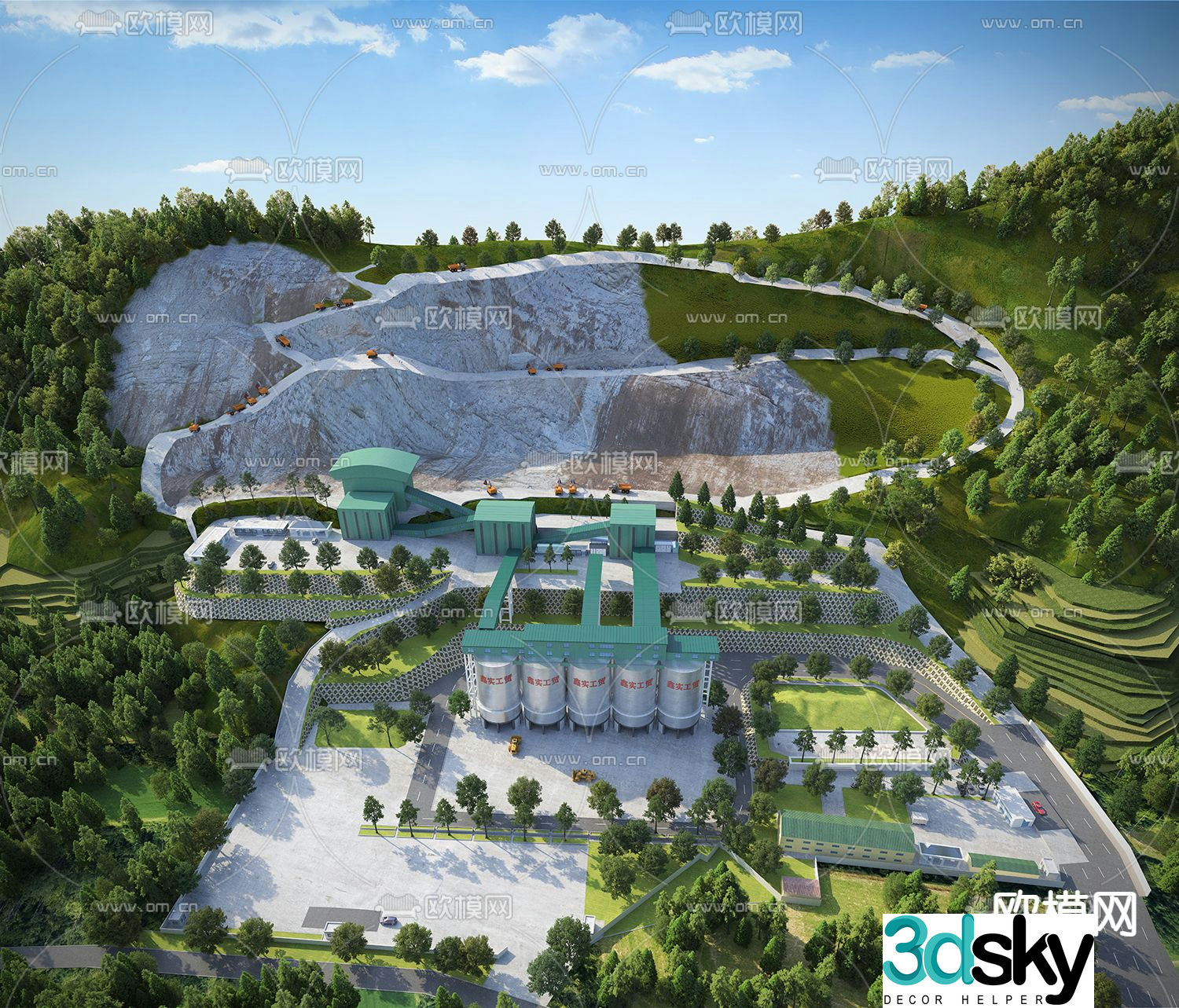 quarry mine landscape 3d model