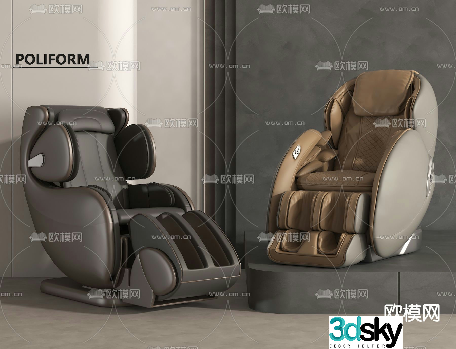 Leather massage chair electric massage chair 3d model