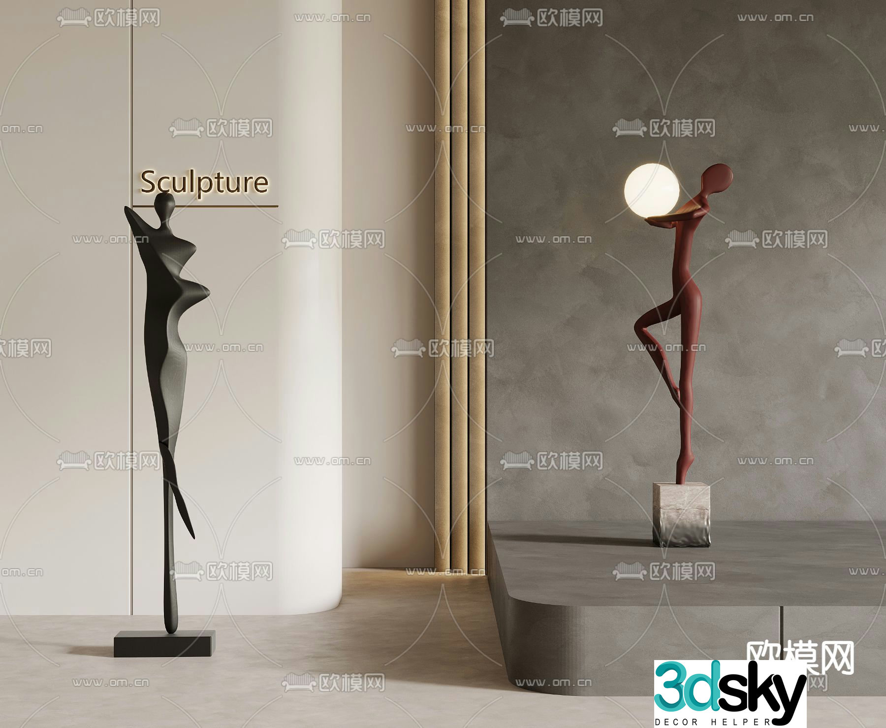 Modern floor sculpture 3d model