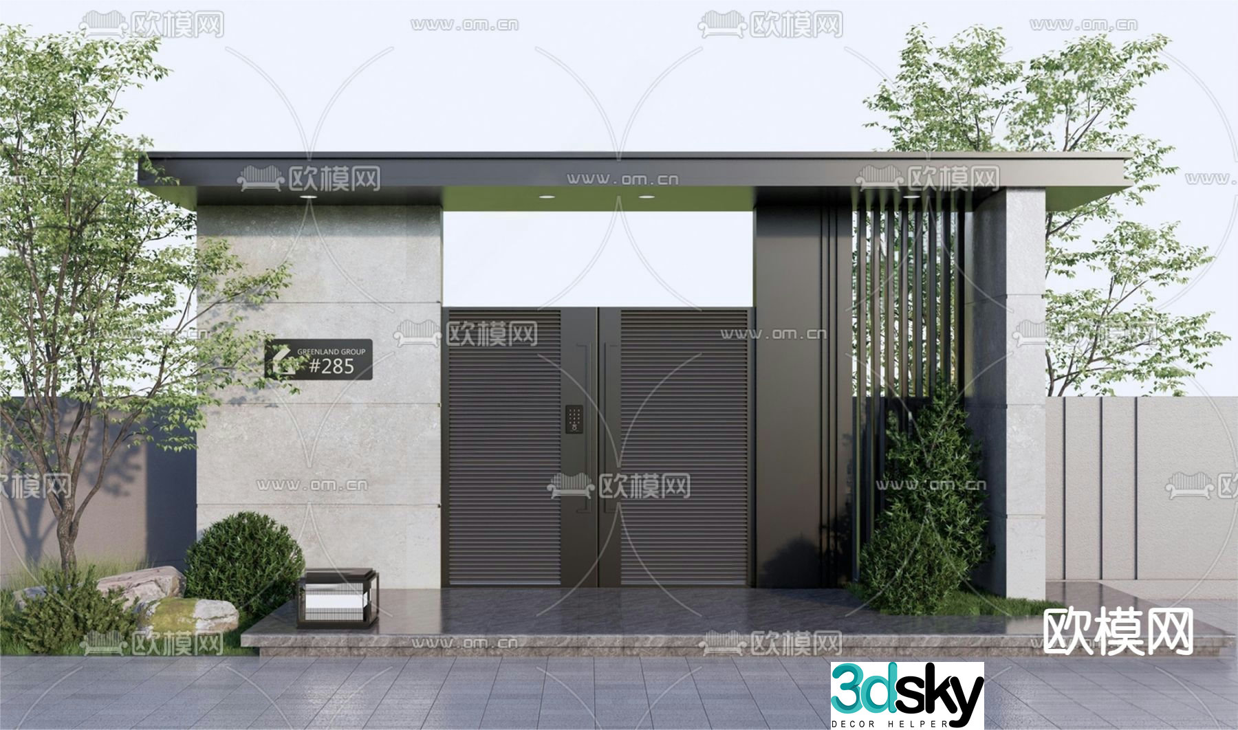 Courtyard door villa door 3d model