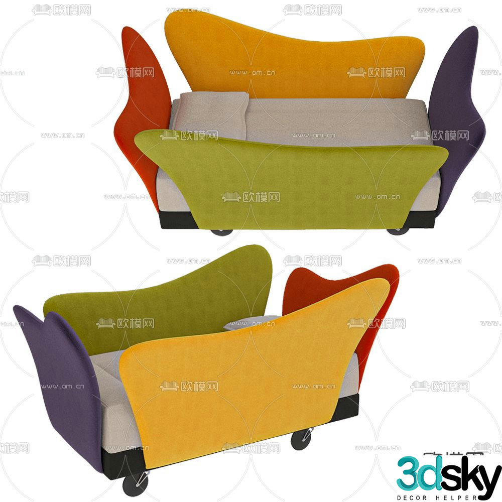 IL Loft Memphis style children’s bed 3d model