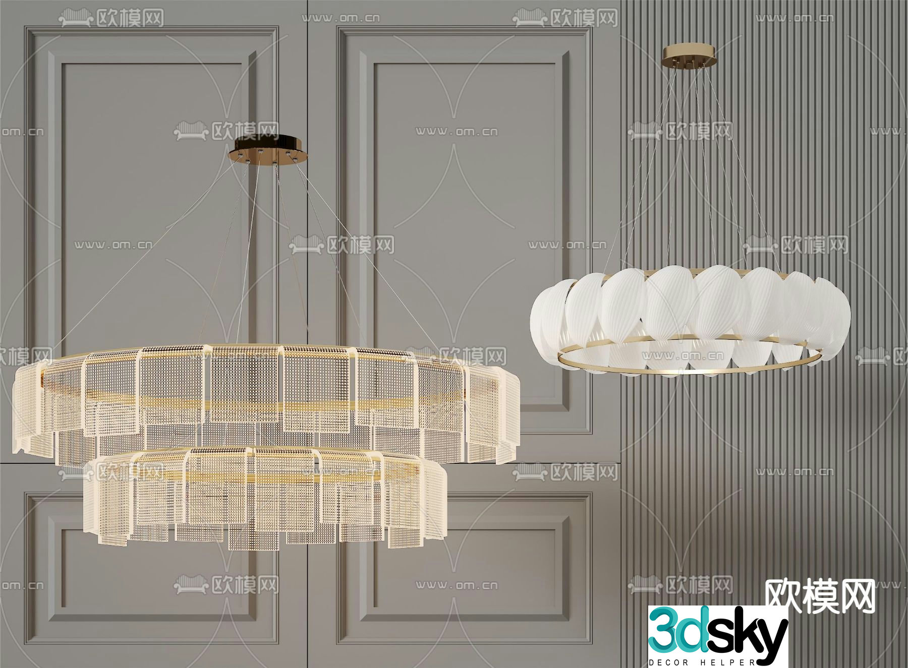 Light luxury chandelier crystal chandelier 3d model