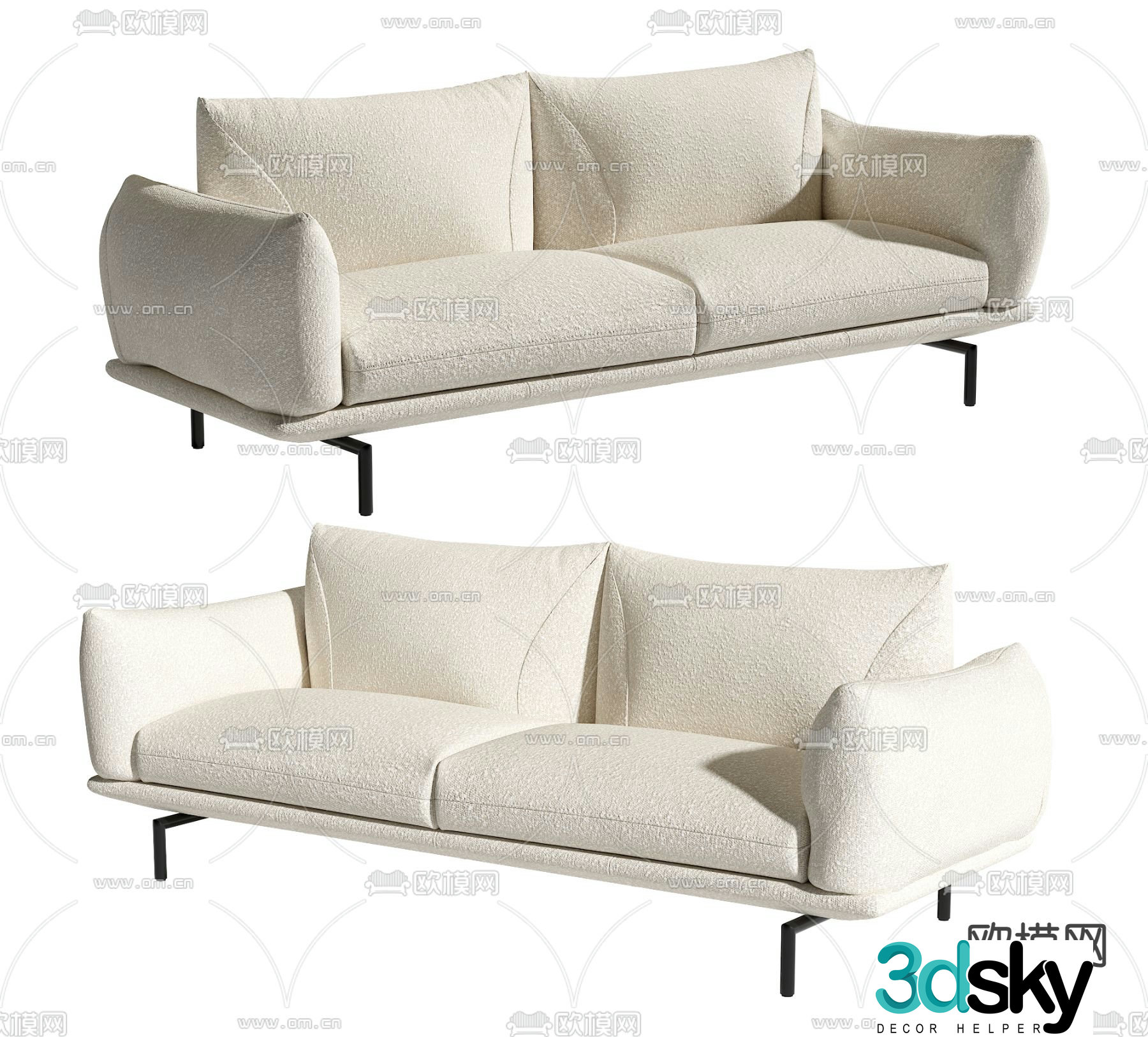 Double sofa 3d model