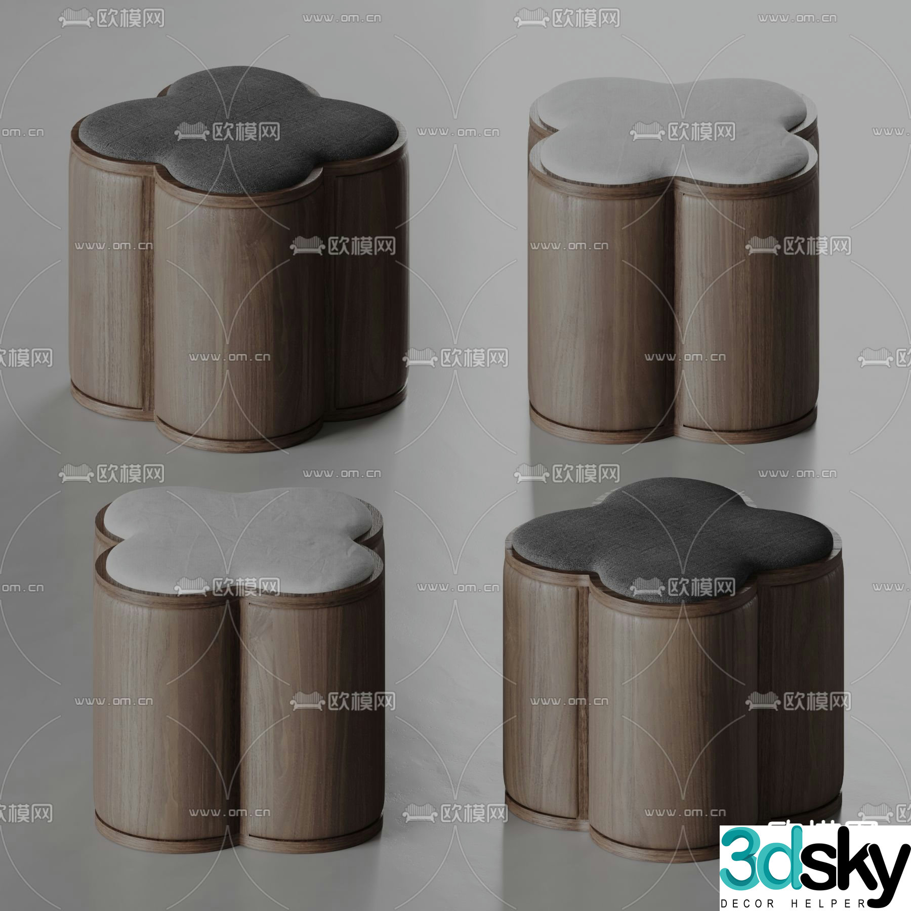Bonaldo stool sofa stool 3d model