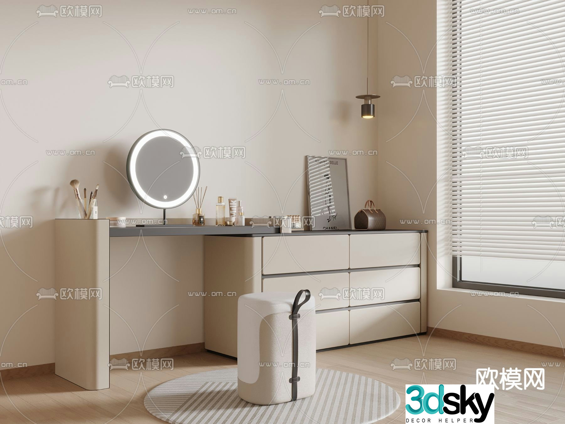 Modern dressing table 3d model